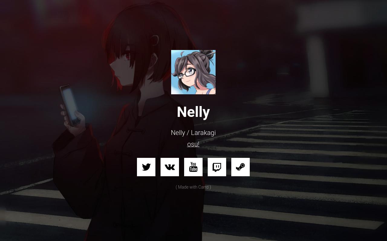 Carrd profile picture for @nelly